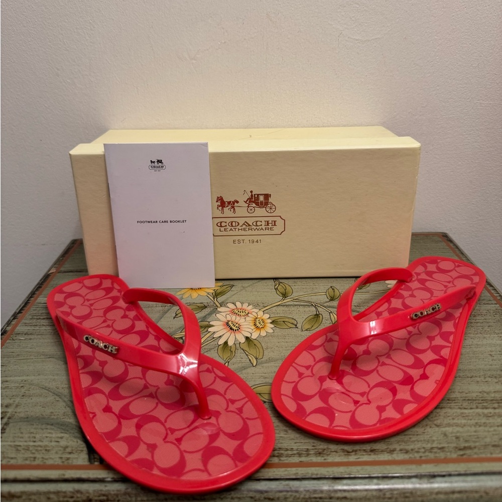 Coach Vintage Red Jelly Sandals